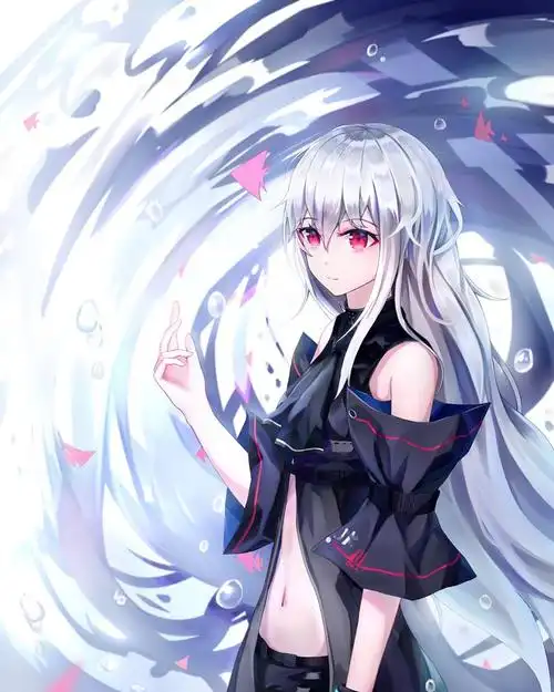 仙气十足的银发女生插画图片