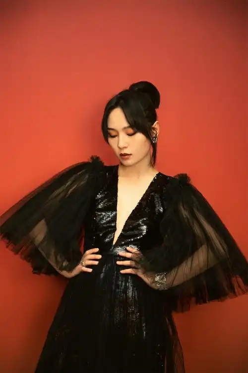 周笔畅亮相时尚活动 黑色纱裙梦幻轻灵编织鎏金美梦