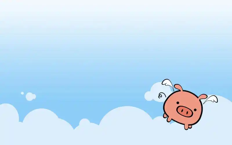 长翅膀的小猪桌面壁纸