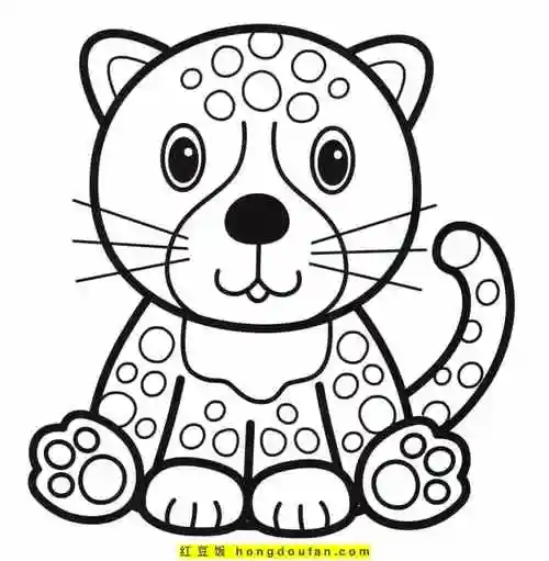 10张优雅迷人的猎豹野生动物涂色图片免费下载 | 红豆饭小学生简笔画
