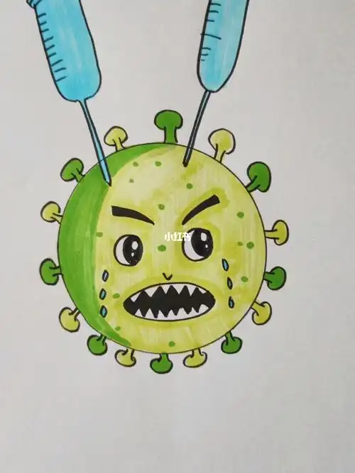 打倒新冠儿童画
