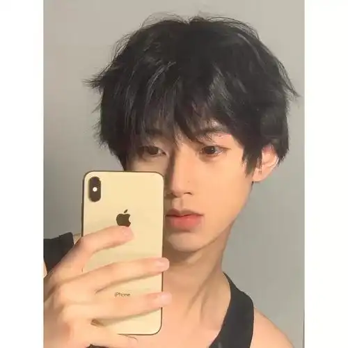 碎盖头韩版帅气拍照全头套碎齐假发男日系短直发蓬松自然全头套式