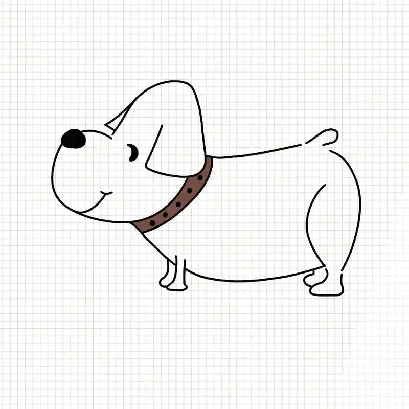 超详细小狗简笔画教程.#跟着抖音学画画 #一学就会系列 #绘 - 抖音