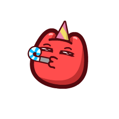 s35【魔鬼猫动态表情-庆祝】#小红脸 q版 迷你 礼花 祝贺 派对 生日