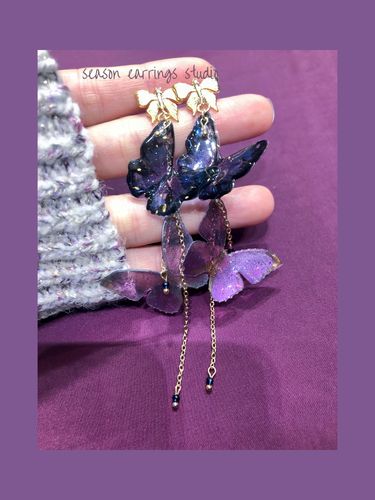 时令之环 | 梦幻蝴蝶 港风耳环女长款设计感蝴蝶流苏耳饰秋冬款