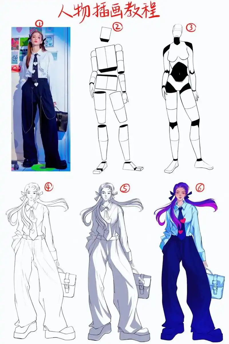 站姿插画教程～#procreate绘画 #插画 #零基础学画画 #ipad绘画 #人物