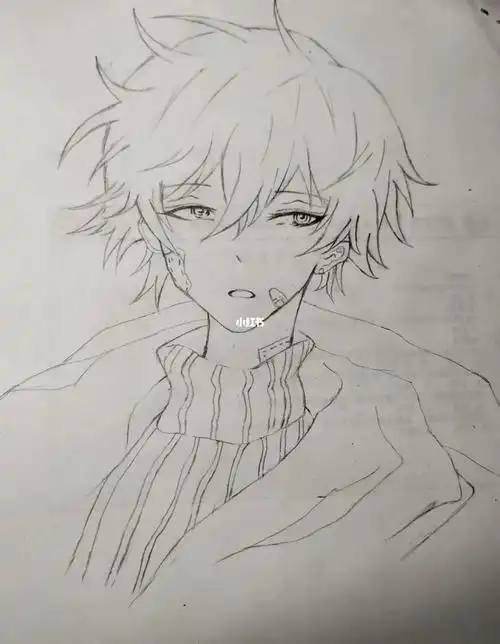 手绘临摹  #手绘动漫  #动漫  #铅笔画动漫人物  #动漫男生