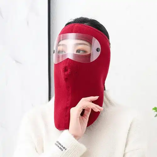 厂家直销秋冬新款保暖蒙面口罩摇粒绒护目镜骑行防风防冻护耳面罩