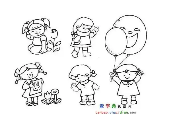 可爱小女孩简笔画