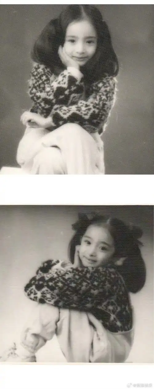 杨幂晒了三张小时候照片##gq红毯##杨幂定点拍摄秒了