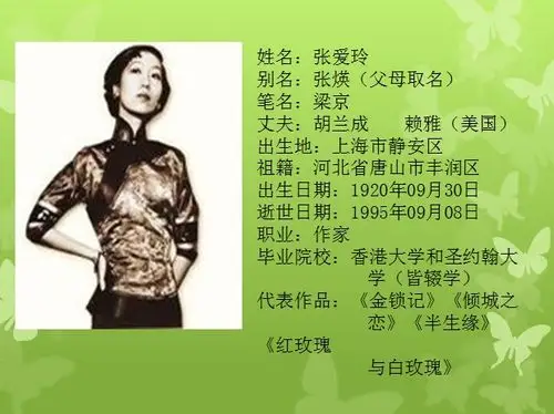 关于张爱玲的ppt下载