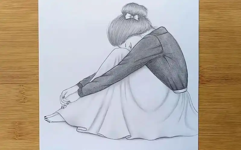 【素描】教你如何用铅笔画悲伤的女孩 #15