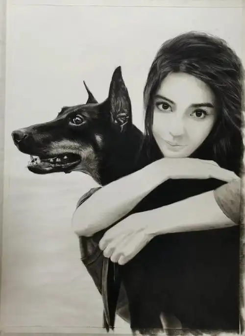 angelababy#|#杨颖#  我靠我以为是原图!居然是素描画出来的的,好牛