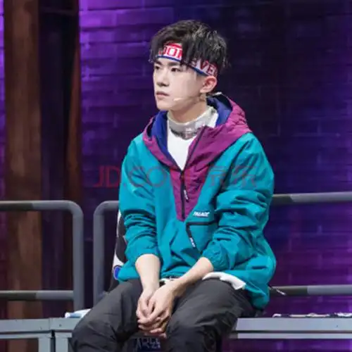 潮牌这就是街舞同款外套易烊千玺复古拼色半拉链连帽palace冲锋衣男潮