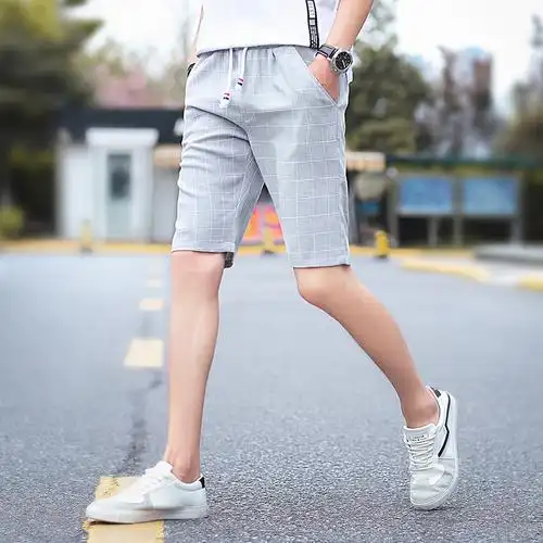 夏季棉麻休闲短裤男中裤亚麻男裤薄款夏天裤子韩版修身帅气五分裤