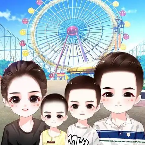 卡通微信头像一家四口两个儿子 卡通头像图片大全 -【爱个性】