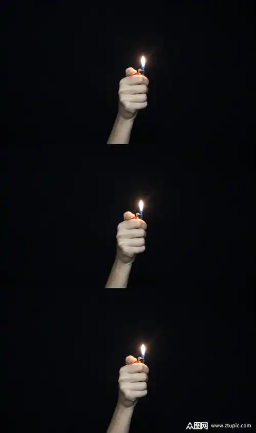 夜晚手拿打火机点着实拍视频