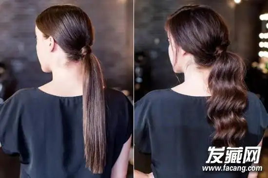 直发卷发都好看 低马尾扎发图解