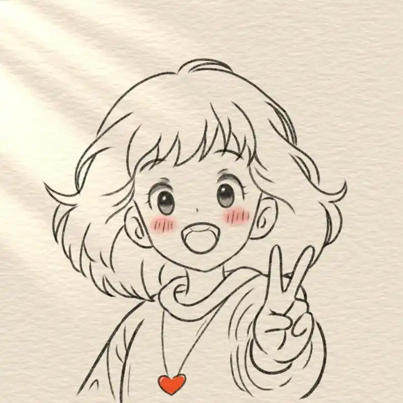 对生活比个耶7015.#简笔画 #卡通 #手绘 #画画 #治愈系 - 抖音