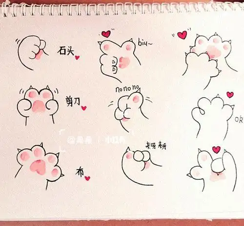 简笔画猫爪可爱简笔画猫爪