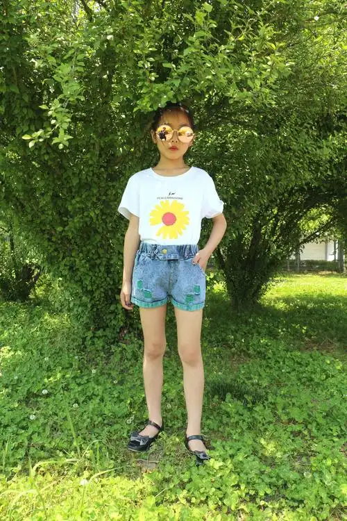 真口袋女童牛仔短裤夏季外穿20新品小女孩热裤中大童韩版牛仔裤子