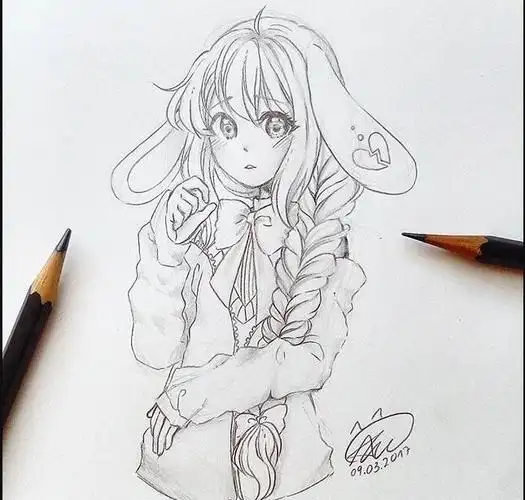 动漫人物插画作品欣赏,铅笔手绘漫画人物插画铅笔画人物头像简单,初学