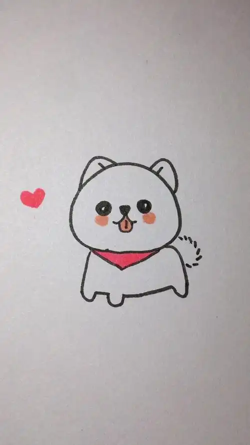 怎么画小奶狗简笔画
