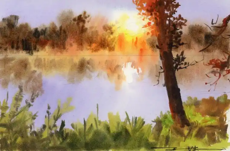 水彩画教程  #水彩风景  #水彩