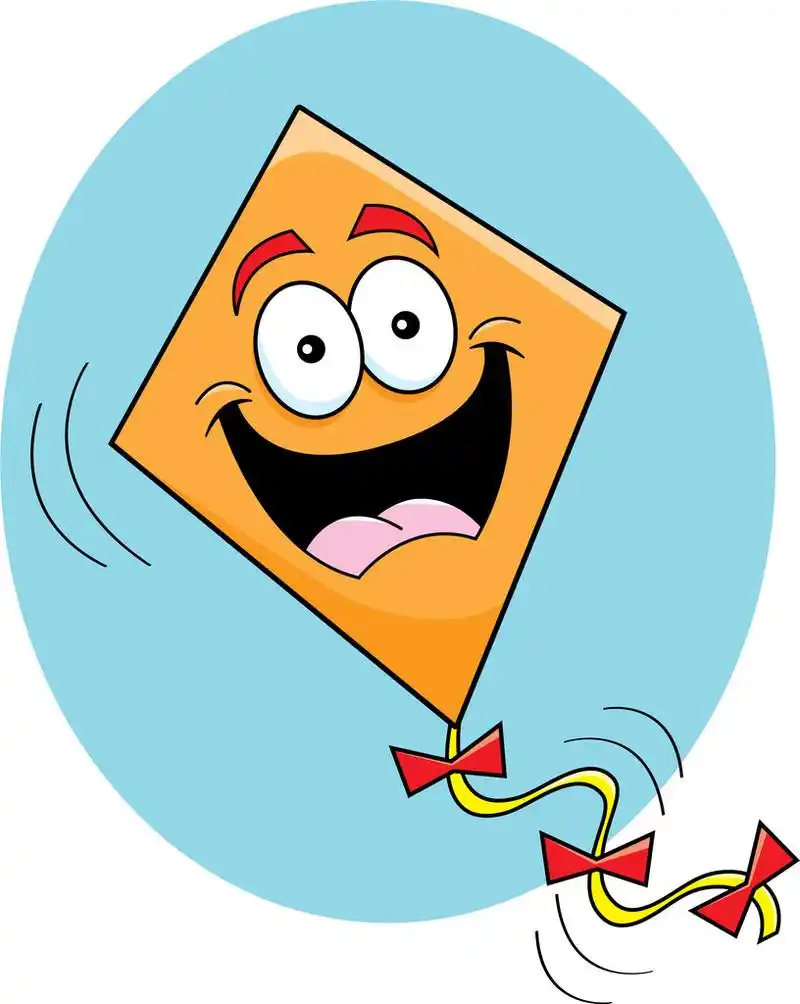 卡通风筝,快乐风筝的卡通插图.