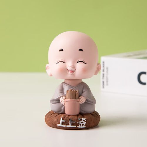 其他树脂工艺品汽车用品萌乐小和尚摇头小和尚可爱公仔车内装饰品摆件