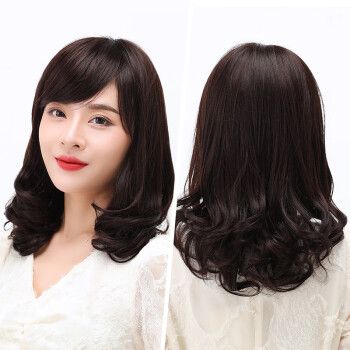 假发女长发大波浪中长卷发人发丝中老年妈妈发型自然全头套式 发尾真
