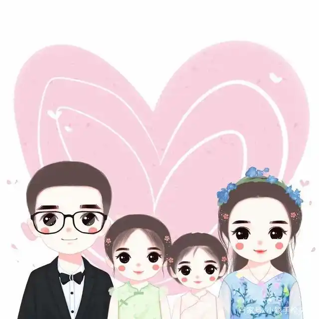 个性头像,一组幸福家庭亲子微信头像,手绘风喜欢吗?