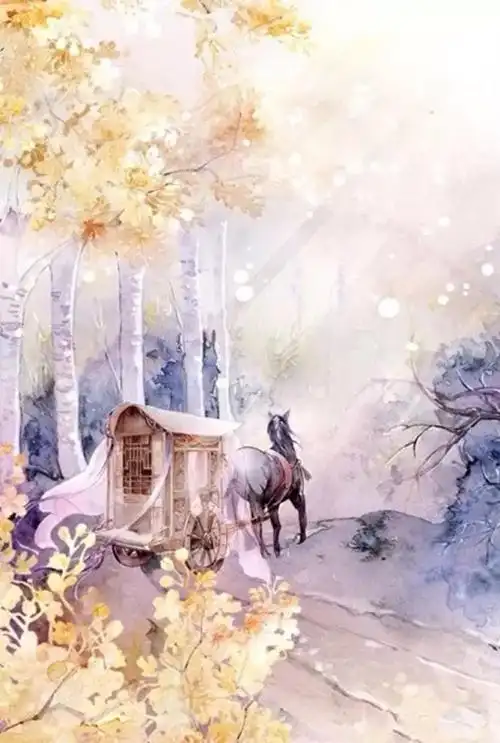 清新水彩画 手绘 古风 意境 清新淡雅 唯美插画