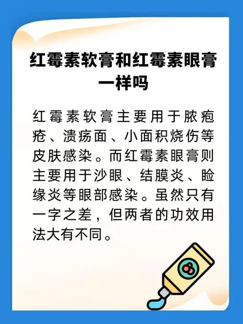 红霉素软膏和红霉素眼膏一样吗