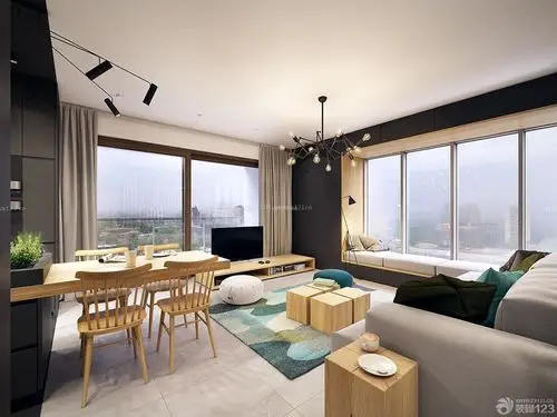 90平米三室一厅房屋实木家具装修效果图片