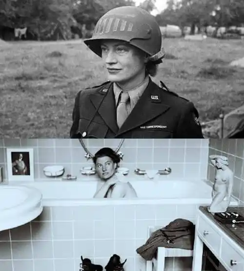 19张罕见的历史老照片:美国女兵敢用希特勒的浴缸,洗掉集中营的灰尘