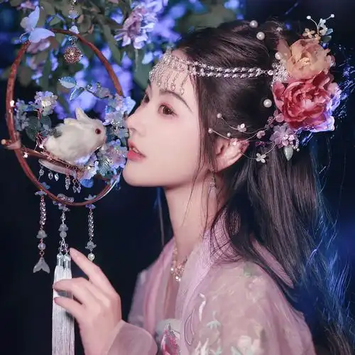 后雨山古风汉服唯美仙女玻璃流苏珍珠额饰水滴眉心坠百搭可爱头饰