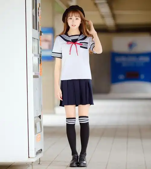 春季新款女士水手服 日韩版学生校服套装厂家直销