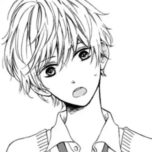 二次元动漫人物男侧脸简笔画