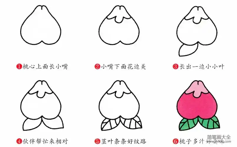 桃子简笔画画法_水果简笔画-简笔画大全