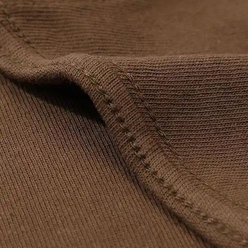 咖啡色250g重磅纯棉宽松巧克力无缝桶织棕色短袖大码女装