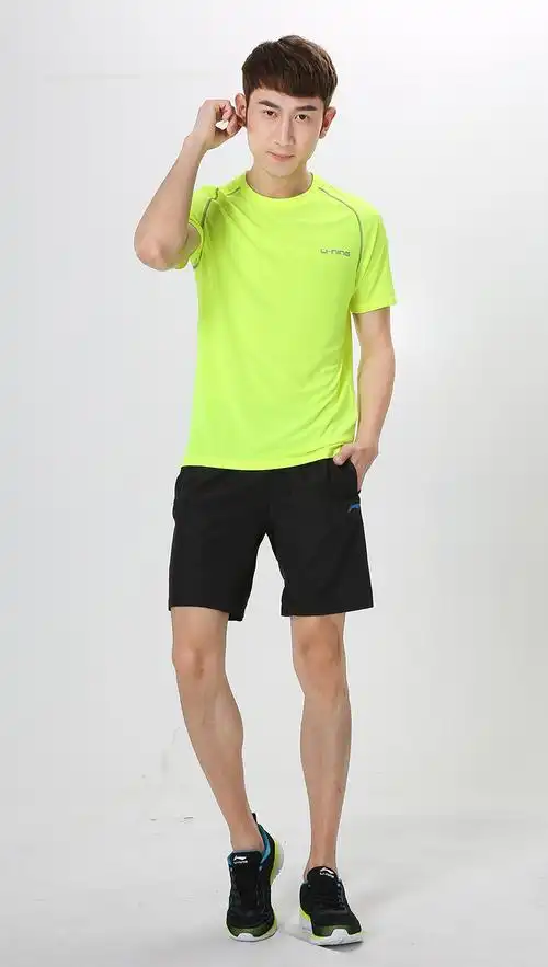 李宁运动套装男2016夏季新款跑步男装短袖透气速干舒适运动t恤运动