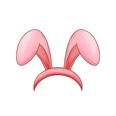 手绘可爱粉色兔耳朵原创插画素材兔耳朵元素png素材卡通兔耳朵蝴蝶结