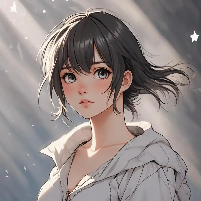 78白发美少女,漫画风头像78