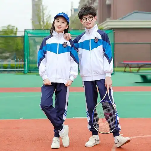 蓝白运动服中学生初中男女班服小学生六年级年级校服校服