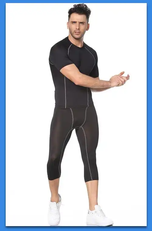 senwes 健身裤 男款紧身裤 百搭打底运动裤 跑步运动篮球训练服 黑