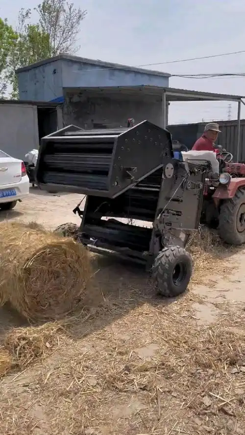 18马力拖拉机就可以带动,一个人就可以操作,一天可打几千包.草捆板正