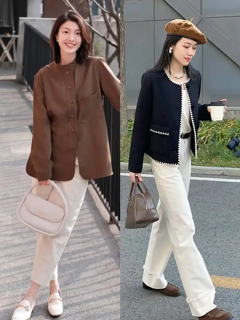 初秋火了一种穿搭,叫作"白裤子 乐福鞋",清爽显高,真洋气!