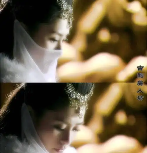 戴白色面纱的古装女子钟欣潼高贵典雅王艳温婉