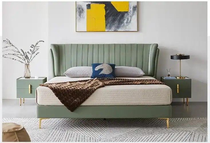 穗宝symbolv175双人床皮床主卧现代简约轻奢卧室家具婚床榻榻米莱比锡